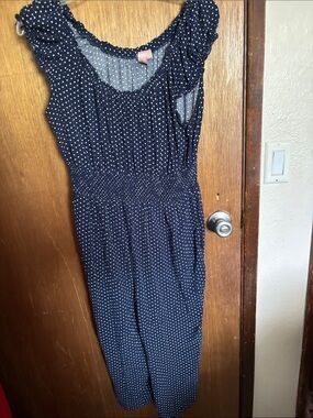 Women’s Navy Polka Dot Jumpsuit